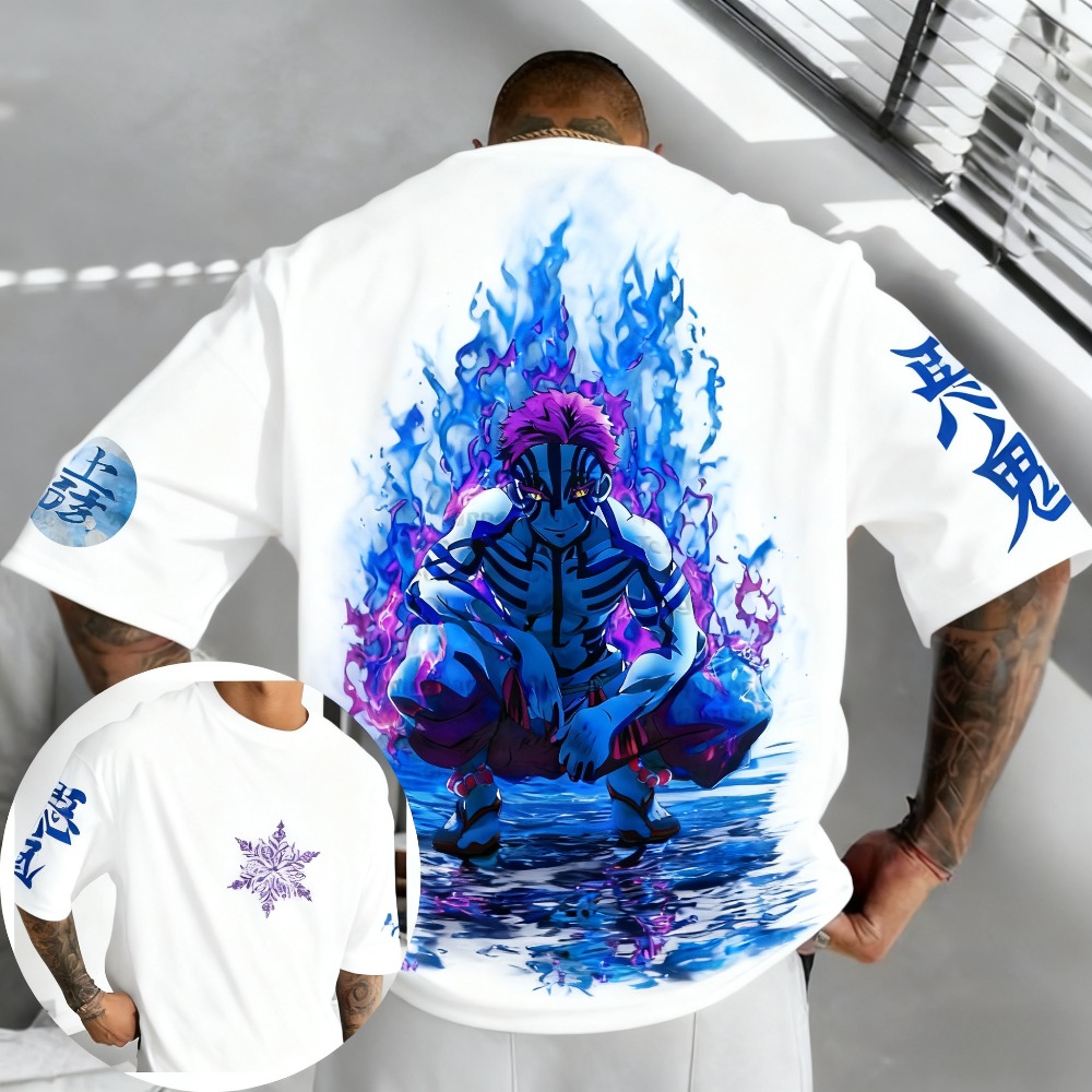 Cosplay Anime Tsunade - Demon Slayer Akaza Pure Cotton T-shirt