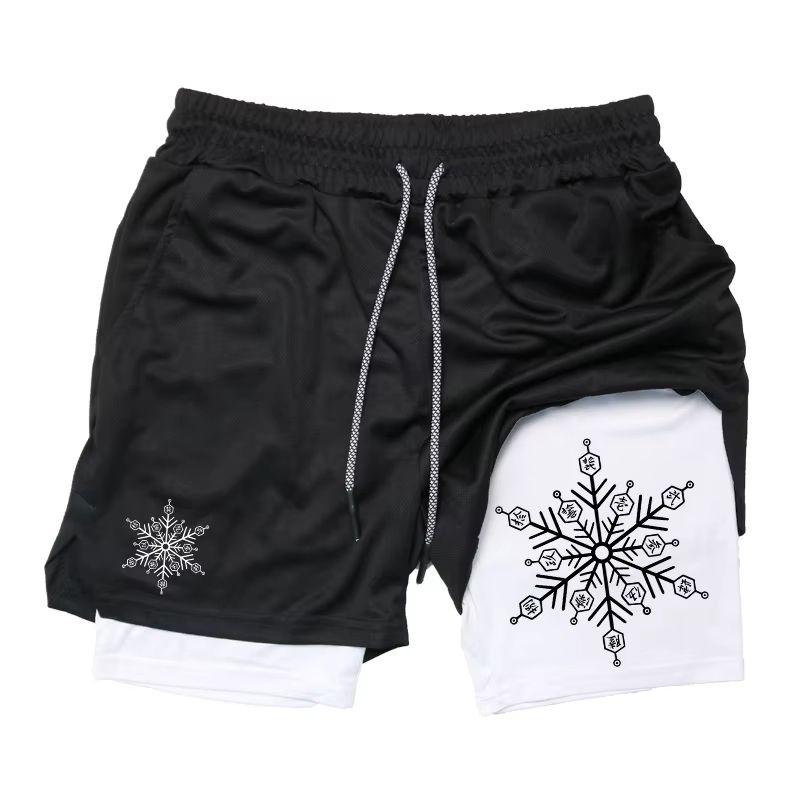 Quick Anime Cosplay - Akaza Men's 2-in-1 Shorts cotton blend
