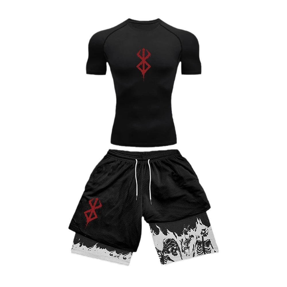 Quick Anime Cosplay - 2Pcs/set Berserk Anime Sports Suit Guts