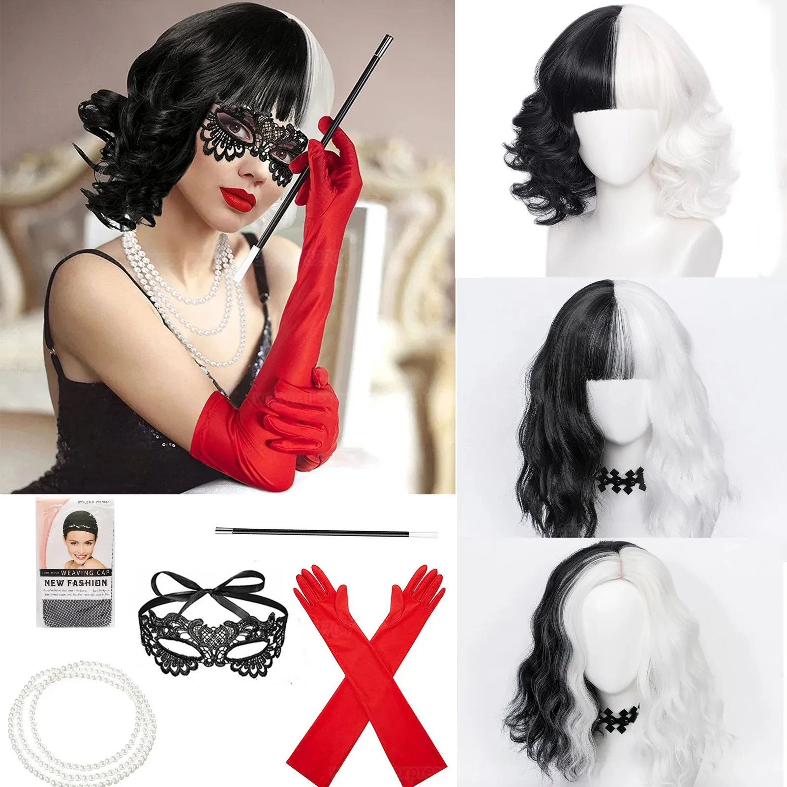 Convention Anime Cruella de Vi - Cosplay Anime White Hair ulasan dan harga