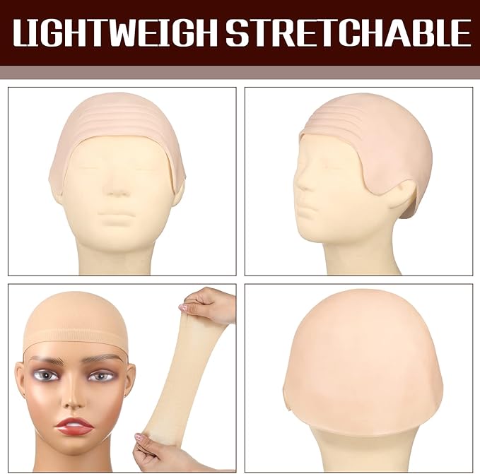 2 Pieces Latex Bald Cap with N - Anime Cosplay Makeup ulasan dan harga