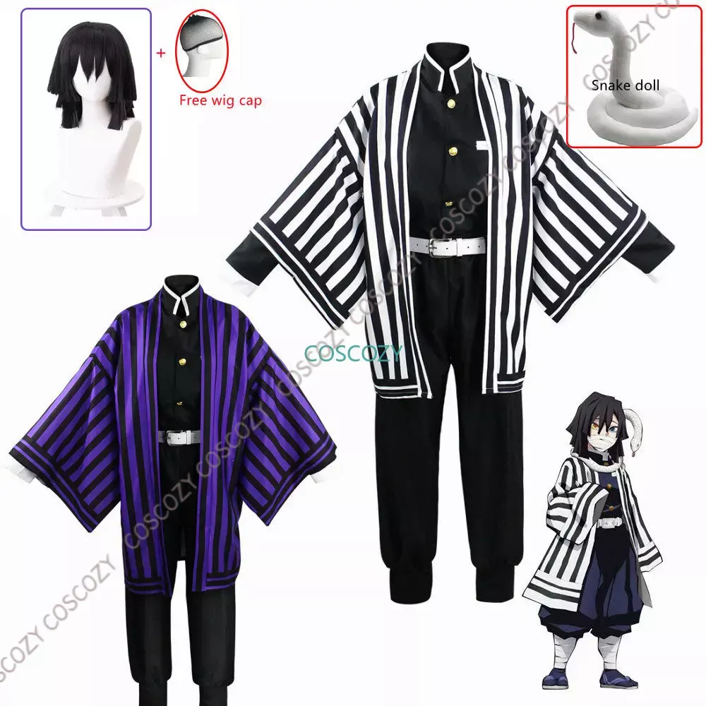 Purple/Black Iguro Obanai Cosp - Demon Slayer Haori ulasan dan harga
