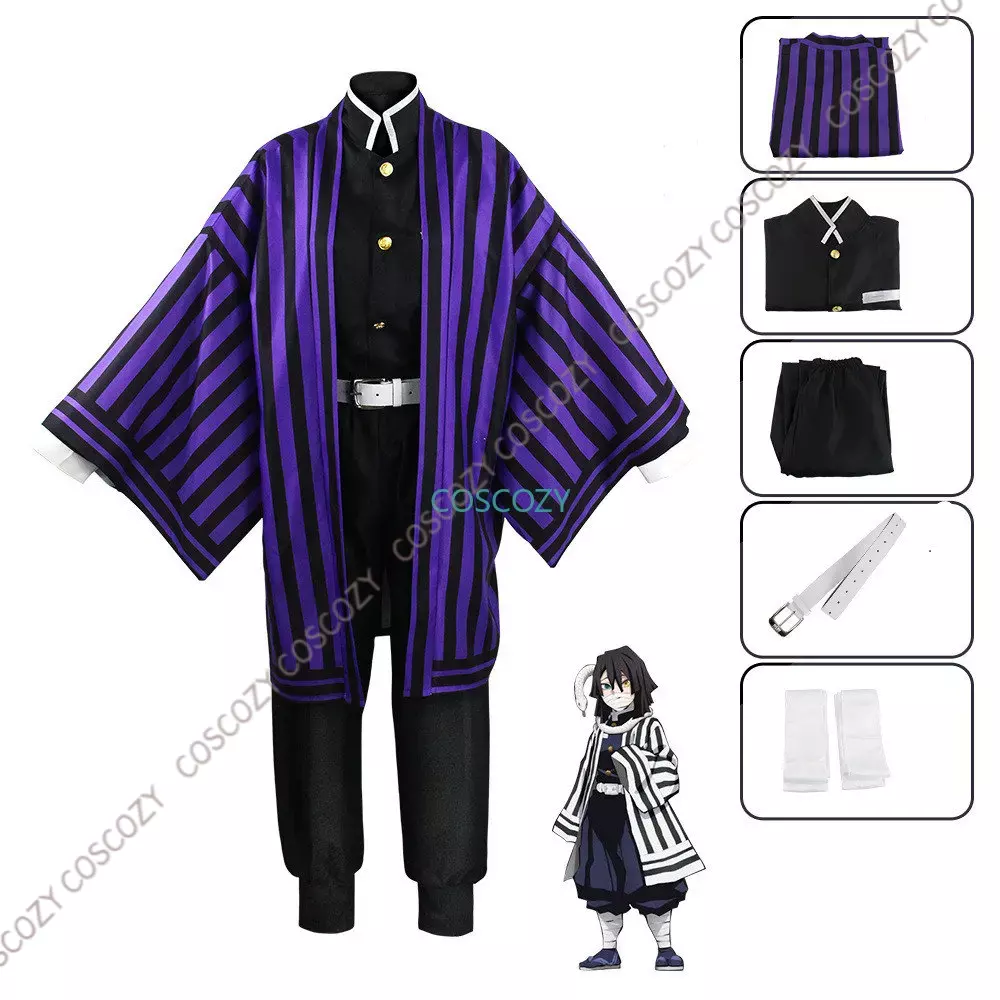 Purple/Black Iguro Obanai Cosp - Demon Slayer Haori ulasan dan harga