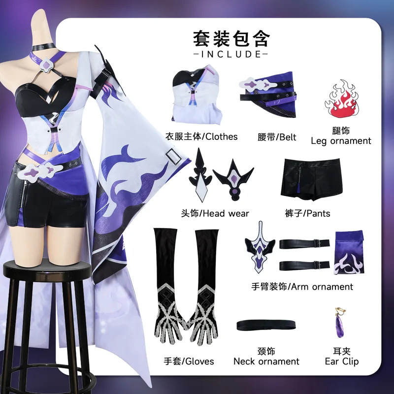 In Stock Acheron Cosplay Costu - Anime Cosplay Youtube Shorts ulasan dan harga