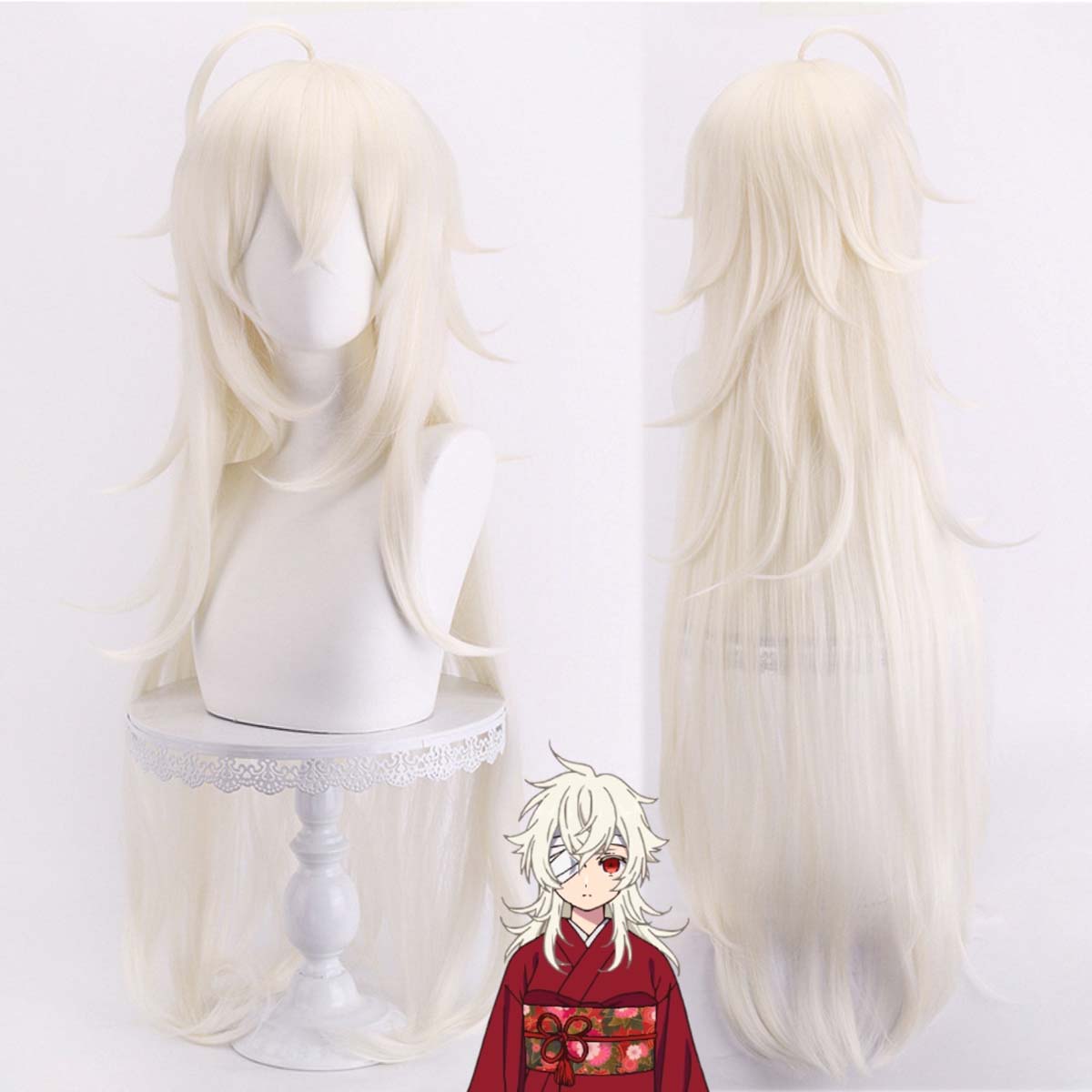 Anime Summer Time Rendering Ha - Cosplay Anime White Hair ulasan dan harga