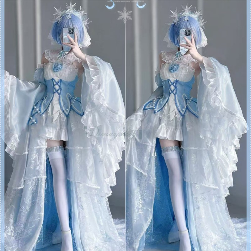 Halloween Costume Adults Anime - Re Zero Rem Wig ulasan dan harga